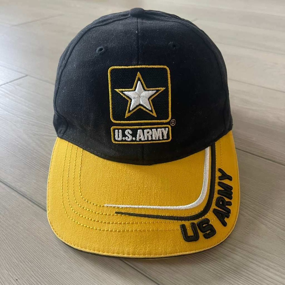 US Army Hat‎ Cap Black & Yellow Embroidered Star Goarmy.com Adjustable